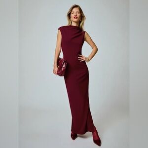 Reformation Beau Knit Dress in deep red